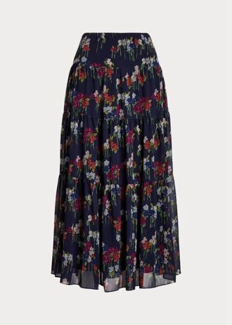 Çiçek Kadın Ralph Lauren Çiçekli Buruşuk Georgette Etekler