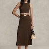 Çikolata Kadın Ralph Lauren Streç Waffle Örgü Kolsuz Elbise Çikolata Kadın Ralph Lauren Streç Waffle Örgü Kolsuz Elbise