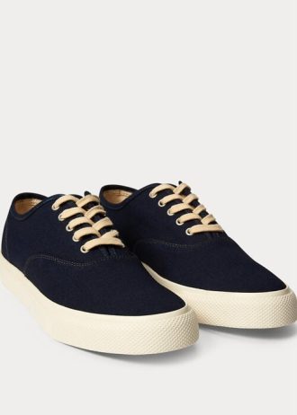 Indigo Erkek Ralph Lauren Indigo Kanvas Spor Ayakkabı