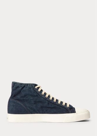 Indigo Erkek Ralph Lauren Mayport Indigo Kanvas Spor Ayakkabı