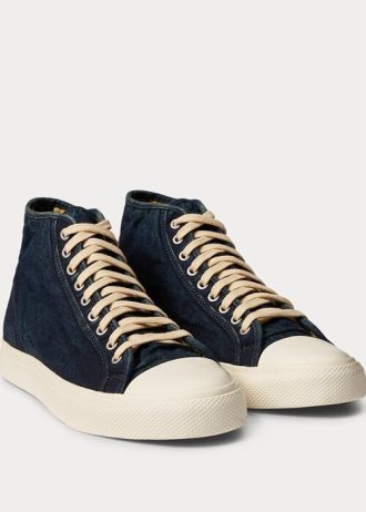 Indigo Erkek Ralph Lauren Mayport Indigo Kanvas Spor Ayakkabı