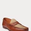 Kahverengi Erkek Ralph Lauren Chalmers Dana Derisi ve Kanvas Penny Loafer’lar