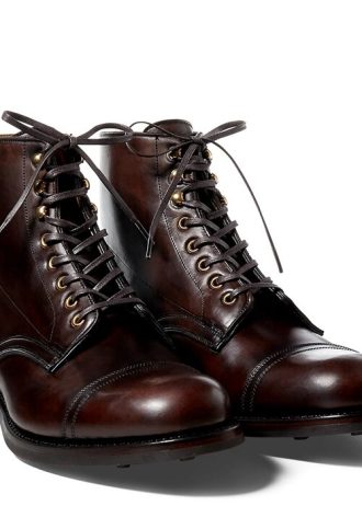 Kahverengi Erkek Ralph Lauren Deri Botlar