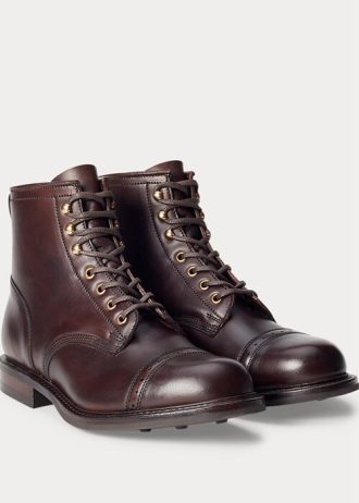 Kahverengi Erkek Ralph Lauren Deri Botlar