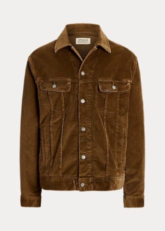 Kahverengi Erkek Ralph Lauren Esnek Kadife Kamyoncu Ceketleri