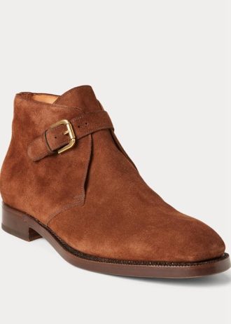 Kahverengi Erkek Ralph Lauren Frasco Süet Chelsea Botları