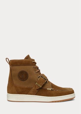 Kahverengi Erkek Ralph Lauren Ranger Nubuk ve Kanvas Spor Ayakkabı