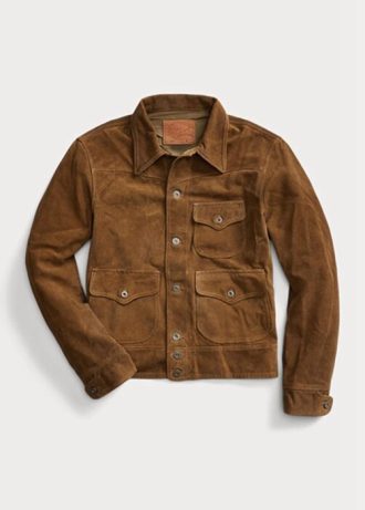 Kahverengi Erkek Ralph Lauren Roughout Süet Ceketler