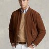 Kahverengi Erkek Ralph Lauren Süet Bomber Ceketler Kahverengi Erkek Ralph Lauren Süet Bomber Ceketler