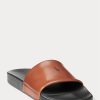 Kahverengi Erkek Ralph Lauren Signature Pony Deri Terlik Kahverengi Erkek Ralph Lauren Signature Pony Deri Terlik