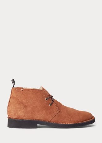 Kahverengi Erkek Ralph Lauren Talan Süet Chukka Botlar