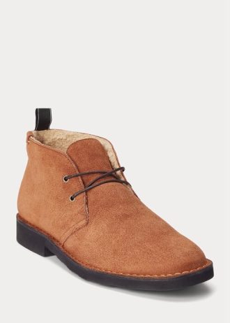 Kahverengi Erkek Ralph Lauren Talan Süet Chukka Botlar