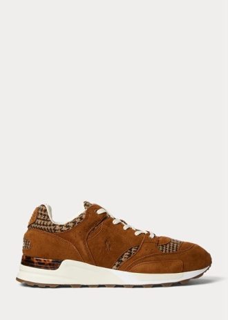 Kahverengi Erkek Ralph Lauren Trackster 200 Harris Tweed® Spor Ayakkabı