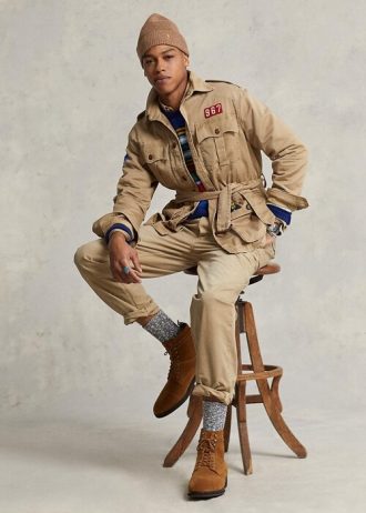 Kahverengi Erkek Ralph Lauren Twill Kemerli Ceketler