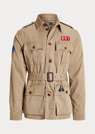 Kahverengi Erkek Ralph Lauren Twill Kemerli Ceketler