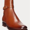 Kahverengi Erkek Ralph Lauren Welington Cilalı Dana Derisi Botlar Kahverengi Erkek Ralph Lauren Welington Cilalı Dana Derisi Botlar