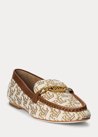 Kahverengi Kadın Ralph Lauren Averi II Monogram Jakarlı Loafer’lar Kahverengi Kadın Ralph Lauren Averi II Monogram Jakarlı Loafer’lar