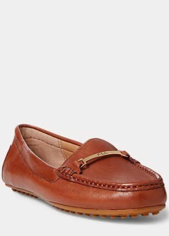 Kahverengi Kadın Ralph Lauren Briony Deri Sürücü Loafer’ları Kahverengi Kadın Ralph Lauren Briony Deri Sürücü Loafer’ları