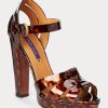 Kahverengi Kadın Ralph Lauren Callahan Patent Dana Derisi Sandaletler Kahverengi Kadın Ralph Lauren Callahan Patent Dana Derisi Sandaletler