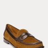 Kahverengi Kadın Ralph Lauren Deri Süslemeli Süet Penny Loafer’lar Kahverengi Kadın Ralph Lauren Deri Süslemeli Süet Penny Loafer’lar