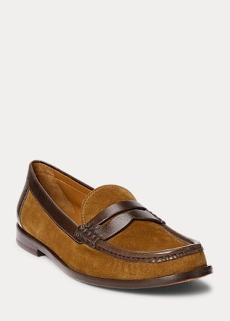 Kahverengi Kadın Ralph Lauren Deri Süslemeli Süet Penny Loafer’lar Kahverengi Kadın Ralph Lauren Deri Süslemeli Süet Penny Loafer’lar