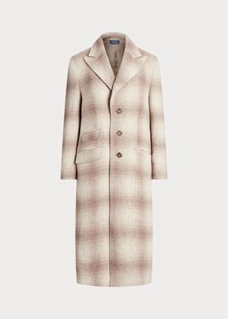 Kahverengi Kadın Ralph Lauren Ekose Yün Karışımlı Montlar