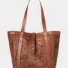 Kahverengi Kadın Ralph Lauren El Yapımı Deri Tote Çantalar