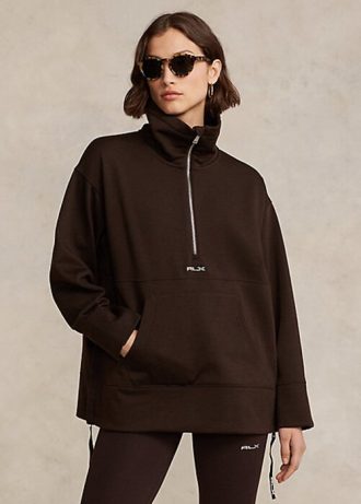 Kahverengi Kadın Ralph Lauren Çeyrek Fermuarlı Kazak Polar Ceketler Kahverengi Kadın Ralph Lauren Çeyrek Fermuarlı Kazak Polar Ceketler