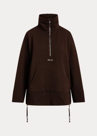 Kahverengi Kadın Ralph Lauren Çeyrek Fermuarlı Kazak Polar Ceketler Kahverengi Kadın Ralph Lauren Çeyrek Fermuarlı Kazak Polar Ceketler
