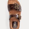 Kahverengi Kadın Ralph Lauren Ezra Timsah Desenli Deri Sandaletler Kahverengi Kadın Ralph Lauren Ezra Timsah Desenli Deri Sandaletler