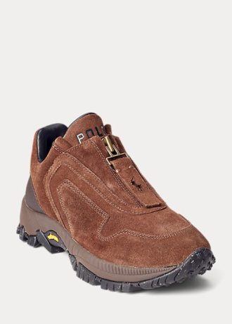 Kahverengi Kadın Ralph Lauren Grayson Dana Süet Fermuarlı Spor Ayakkabı