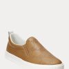 Kahverengi Kadın Ralph Lauren Haddley Logo Deri Slip-On Spor Ayakkabı Kahverengi Kadın Ralph Lauren Haddley Logo Deri Slip-On Spor Ayakkabı
