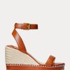 Kahverengi Kadın Ralph Lauren Hilarie Deri Espadril Kahverengi Kadın Ralph Lauren Hilarie Deri Espadril