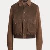 Kahverengi Kadın Ralph Lauren Hugh Kuzu Süet ve Balıksırtı Ceketler Kahverengi Kadın Ralph Lauren Hugh Kuzu Süet ve Balıksırtı Ceketler