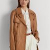 Kahverengi Kadın Ralph Lauren Çift Sıralı Nappa Deri Montlar Kahverengi Kadın Ralph Lauren Çift Sıralı Nappa Deri Montlar