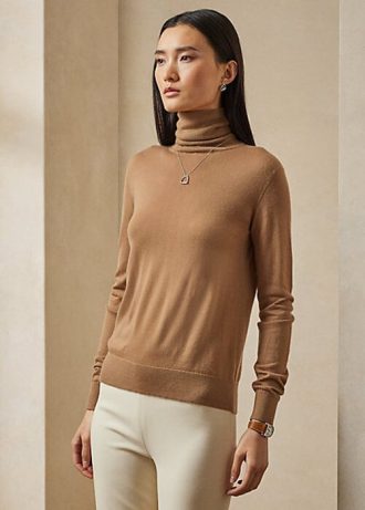 Kahverengi Kadın Ralph Lauren Kaşmir Yaka Kazaklar