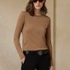 Kahverengi Kadın Ralph Lauren Kaşmir Yuvarlak Yaka Kazaklar
