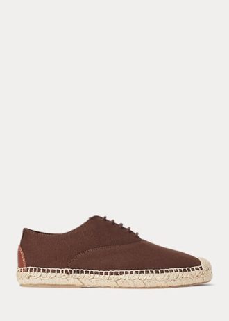Kahverengi Kadın Ralph Lauren Kanvas Bağcıklı Espadril