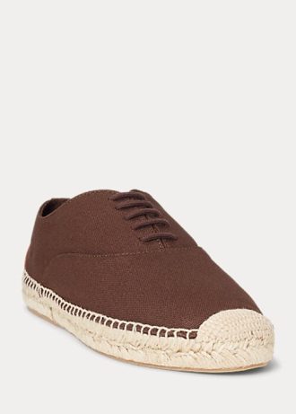 Kahverengi Kadın Ralph Lauren Kanvas Bağcıklı Espadril