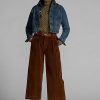 Kahverengi Kadın Ralph Lauren Kısa Kadife Geniş Paça Pantolon Kahverengi Kadın Ralph Lauren Kısa Kadife Geniş Paça Pantolon