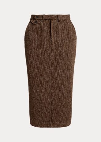 Kahverengi Kadın Ralph Lauren Mychele Yün Balıksırtı Etekler