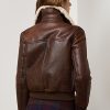 Kahverengi Kadın Ralph Lauren Niketa Cilalı Merino Koyun Postu Ceketler Kahverengi Kadın Ralph Lauren Niketa Cilalı Merino Koyun Postu Ceketler