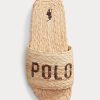 Kahverengi Kadın Ralph Lauren Raffia Logolu Terlik Kahverengi Kadın Ralph Lauren Raffia Logolu Terlik