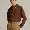 Kahverengi Kadın Ralph Lauren Rahat Kesim Keten Gömlekler