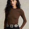 Kahverengi Kadın Ralph Lauren Ribana Süet Kesim Uzun Kollu Tişörtler Kahverengi Kadın Ralph Lauren Ribana Süet Kesim Uzun Kollu Tişörtler
