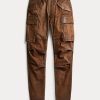 Kahverengi Kadın Ralph Lauren Skinny Deri Kargo Pantolon Kahverengi Kadın Ralph Lauren Skinny Deri Kargo Pantolon