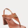 Kahverengi Kadın Ralph Lauren Westcott II Tumbled Deri Sandaletler Kahverengi Kadın Ralph Lauren Westcott II Tumbled Deri Sandaletler