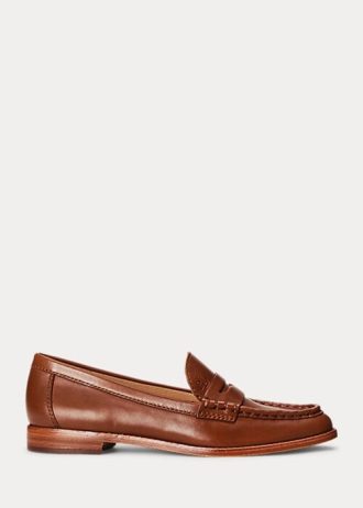 Kahverengi Kadın Ralph Lauren Wynnie Cilalı Deri Loafer’lar Kahverengi Kadın Ralph Lauren Wynnie Cilalı Deri Loafer’lar
