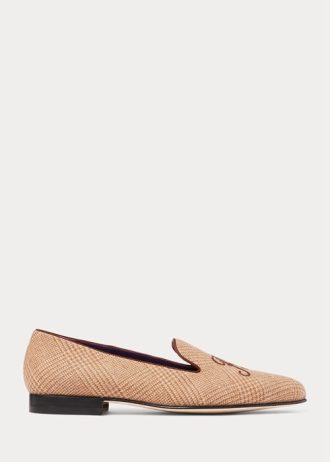 Kahverengi / Kahverengi Erkek Ralph Lauren Alonzo Glen Ekose Tweed Elbise Ayakkabıları