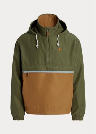 Kahverengi Çok Renkli Erkek Ralph Lauren Katlanabilir Su Geçirmez Kapüşonlu Ceketler